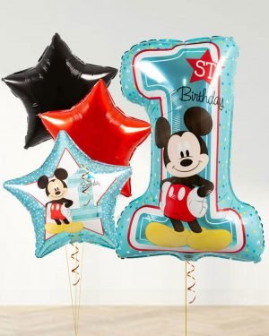 Mickey 1st Birthday Balloon Bunch