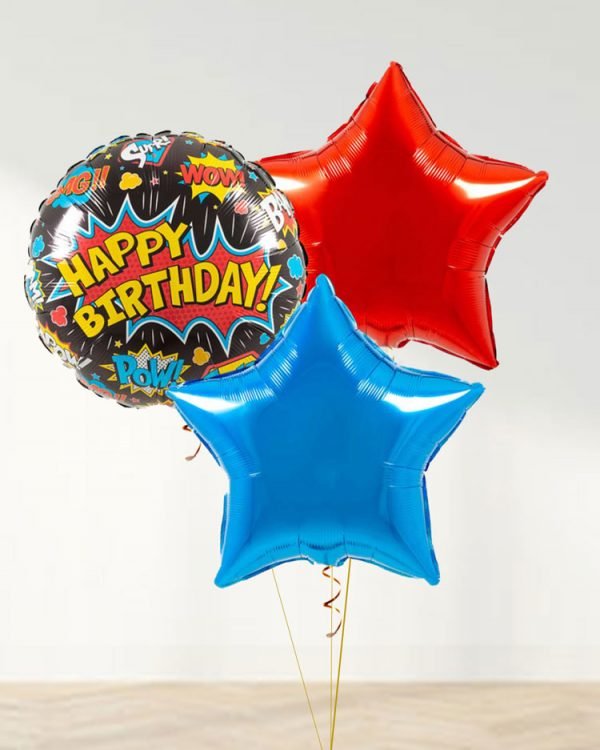 Superhero Birthday Stars Balloon Set