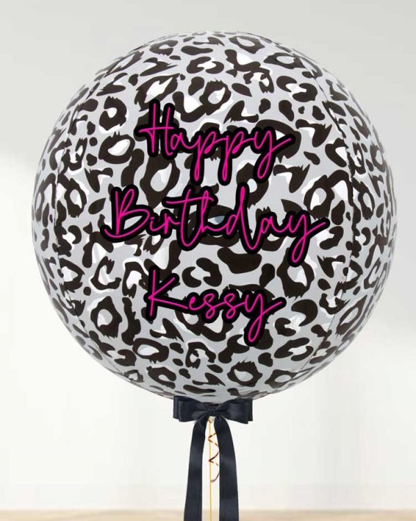 белый леопард персонализированный воздушный шар