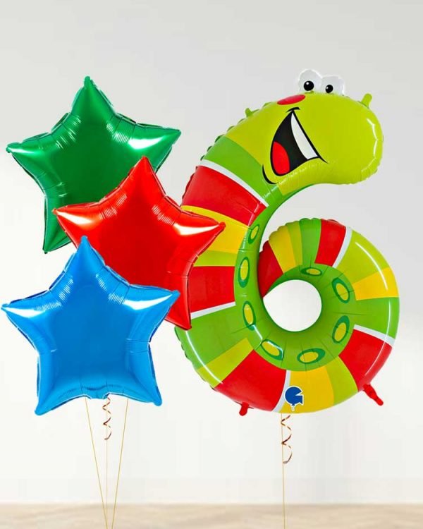 numeral balloons in the shape of an animal 6